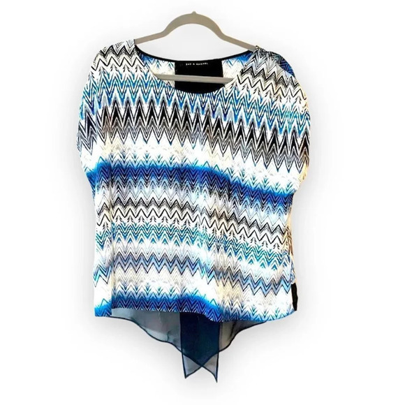 Zac & Rachel Short Sleeve Tieback Tunic Top Size Medium Beach Vibes Spring Break - Picture 1 of 5